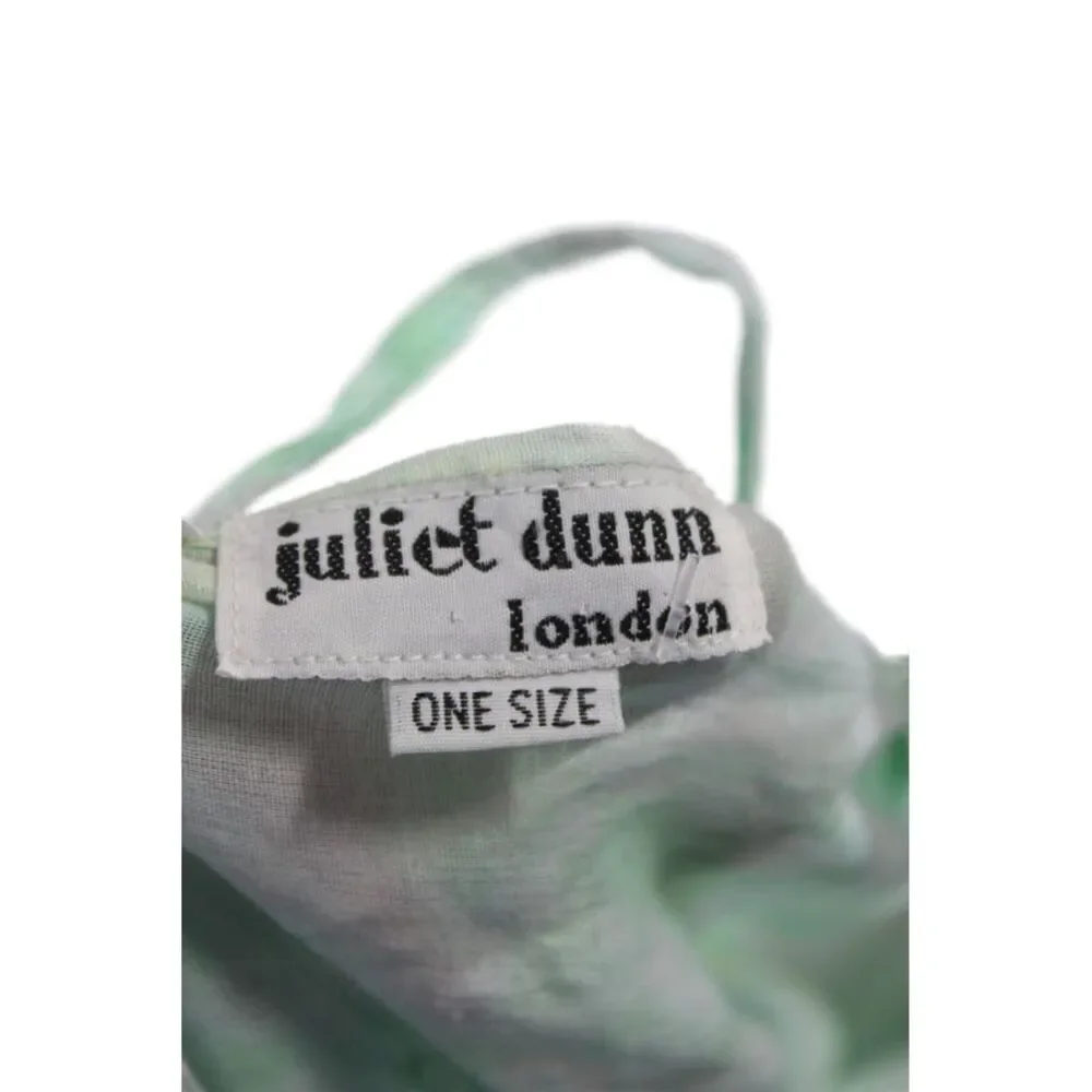 Juliet Dunn Womens Green Tie Dye Halter Sleeveless Jumpsuit Size One Size